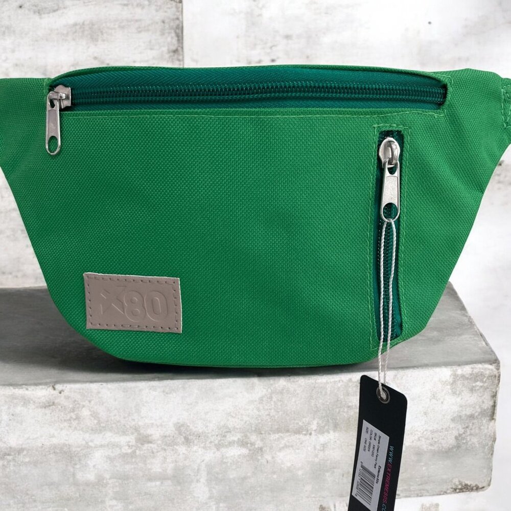 Extreme 80s Green Fanny‎ Pack Retro Belt Bag Festival Travel Waist Bag One Size
